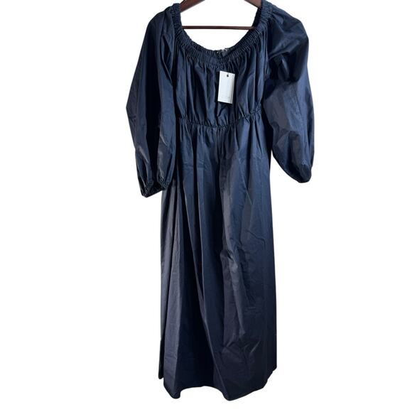 Dissh Ava Off Shoulder Midi Dress 12 Peek A Boo Romantic Boho Navy Euro Summer - Picture 10 of 12